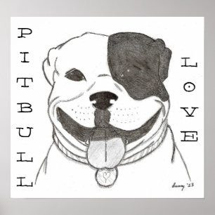 Pitbull Liebe Poster