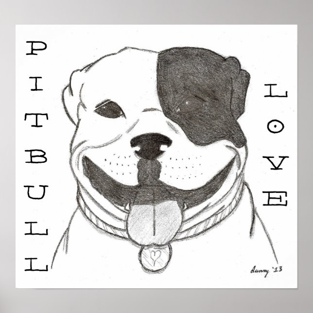 Pitbull Liebe Poster (Vorne)