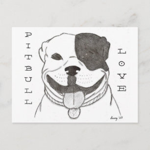 Pitbull Liebe Postkarte