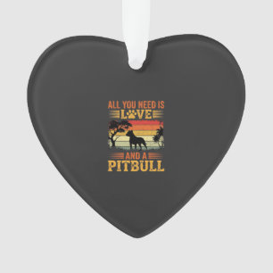 Pitbull Liebe Retro Sonnenuntergang Hund Ornament