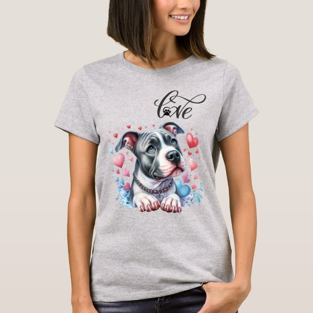 Pitbull-Liebe T-Shirt (Vorderseite)