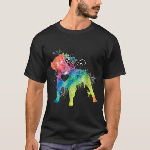 Pitbull Liebe Watercolor Zen Pit Bull Tee Shirt