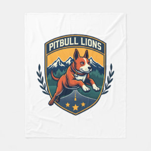Pitbull-Löwen Vintage-Maskottchen Sportabzeichen V Fleecedecke