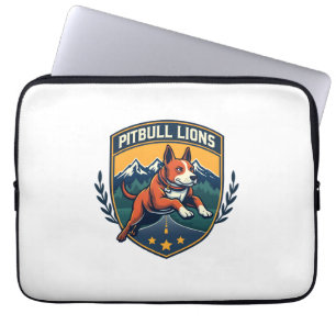 Pitbull-Löwen Vintage-Maskottchen Sportabzeichen V Laptopschutzhülle