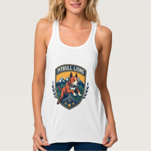 Pitbull-Löwen Vintage-Maskottchen Sportabzeichen V Tank Top