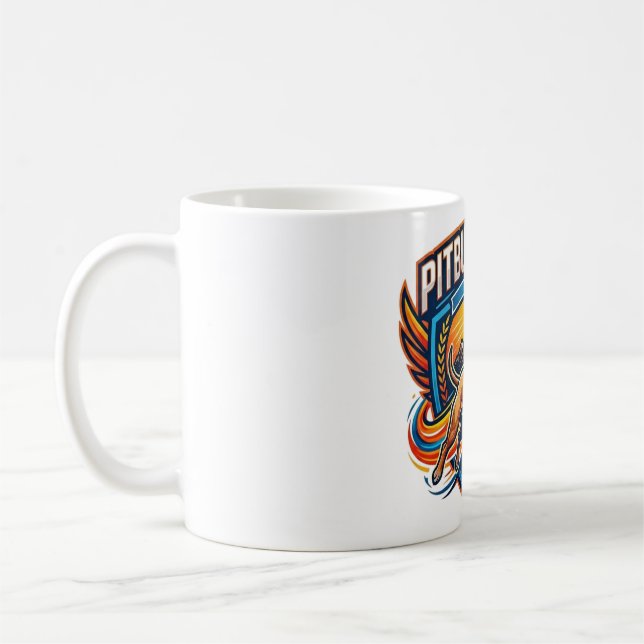 Pitbull-Löwen-Wappen-Abenteuer Kaffeetasse (Links)