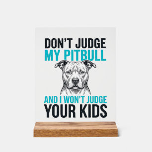 Pitbull Lustiges Zitat Vintage Gravur Hund Design_ Acrylschild