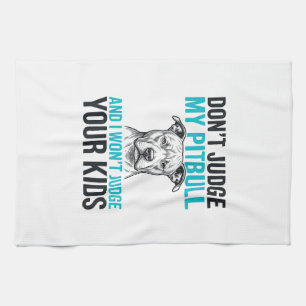 Pitbull Lustiges Zitat Vintage Gravur Hund Design_ Geschirrtuch
