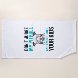 Pitbull Lustiges Zitat Vintage Gravur Hund Design_ Strandtuch