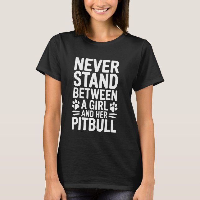 Pitbull-Mädchen Lustiger Pitbull T-Shirt (Vorderseite)