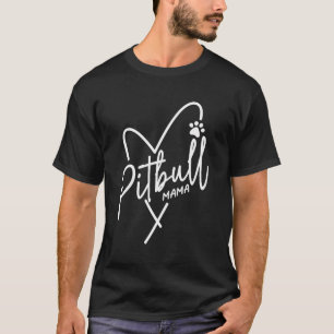 Pitbull Mama Heart Pit Bull Mama Dog Lover Frauen T-Shirt