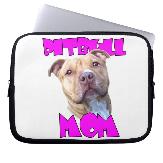 Pitbull Mama-Hund Laptopschutzhülle (Vorderseite)