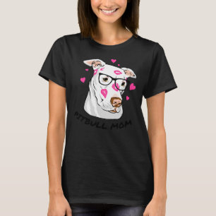 Pitbull Mama Kisses Wearing Brillen T-Shirt