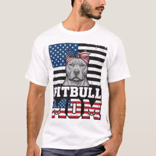 Pitbull-Mama-patriotisches-vintage-Hunde-Shirt-Des T-Shirt