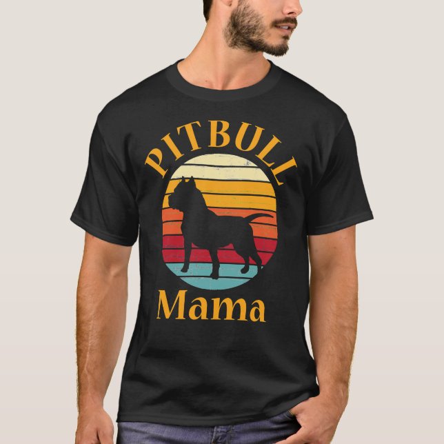 Pitbull Mama Pit Bull Mama Pittie Pitty Niedlich D T-Shirt (Vorderseite)