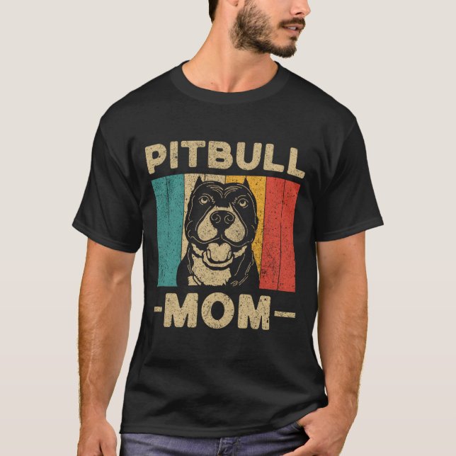 Pitbull-Mama Pitbull-Besitzerin T-Shirt (Vorderseite)