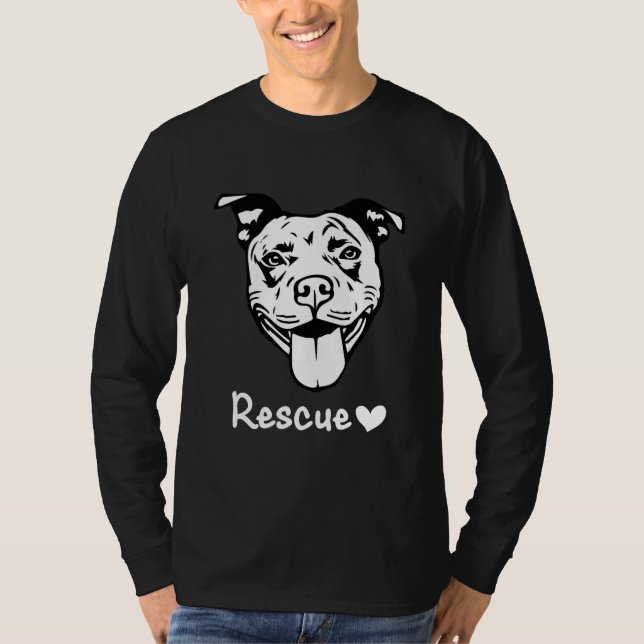 Pitbull Mama Rescue Hund Vater Welpe Niedlich Hund T-Shirt (Vorderseite)