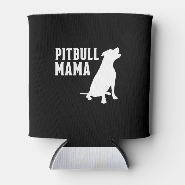Pitbull Mama Silhouette Dosenkühler (Vorderseite)