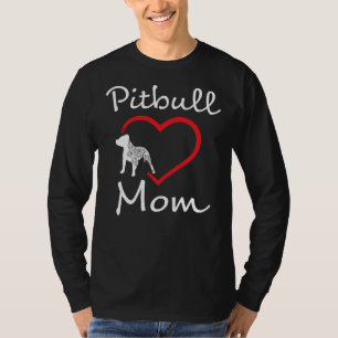 Pitbull Mama Womens Pit Bull Dog Awareness Herz Lo T-Shirt