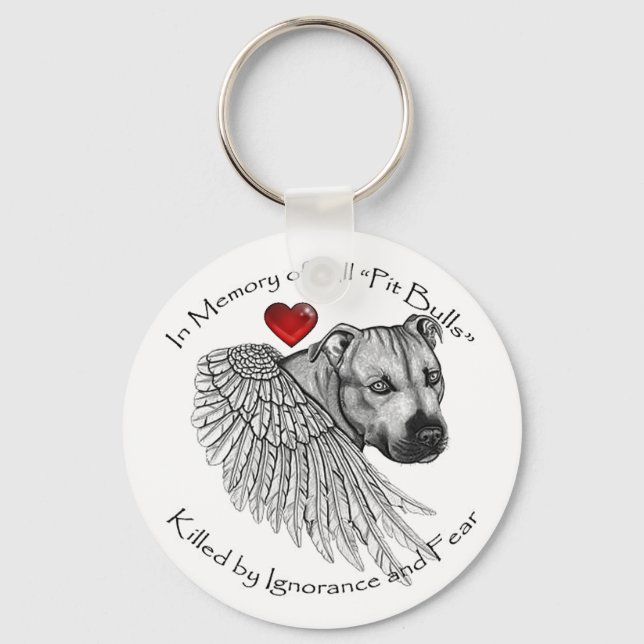 Pitbull Memorial Key Chain Schlüsselanhänger (Vorderseite)