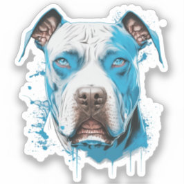Pitbull mit blauen Augen | Hunde Lover Aufkleber