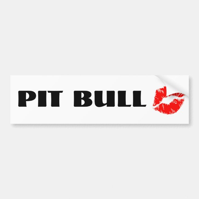 Pitbull mit Lippenstift - DIE VORLAGE Autoaufkleber (Vorne)
