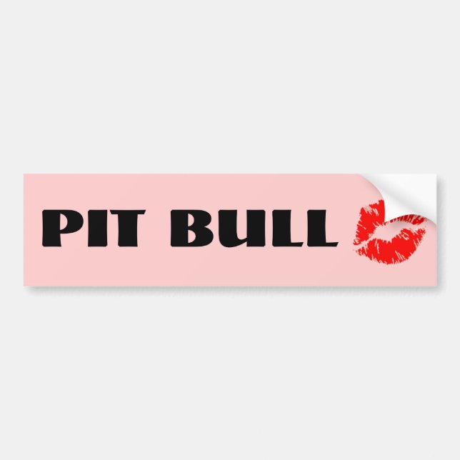 Pitbull mit Lippenstift - DIE VORLAGE Autoaufkleber (Vorne)