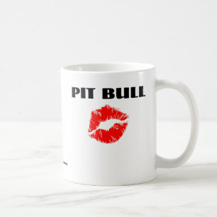 Pitbull mit Lippenstift - DIE VORLAGE Tasse