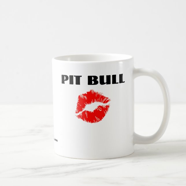 Pitbull mit Lippenstift - DIE VORLAGE Tasse (Rechts)