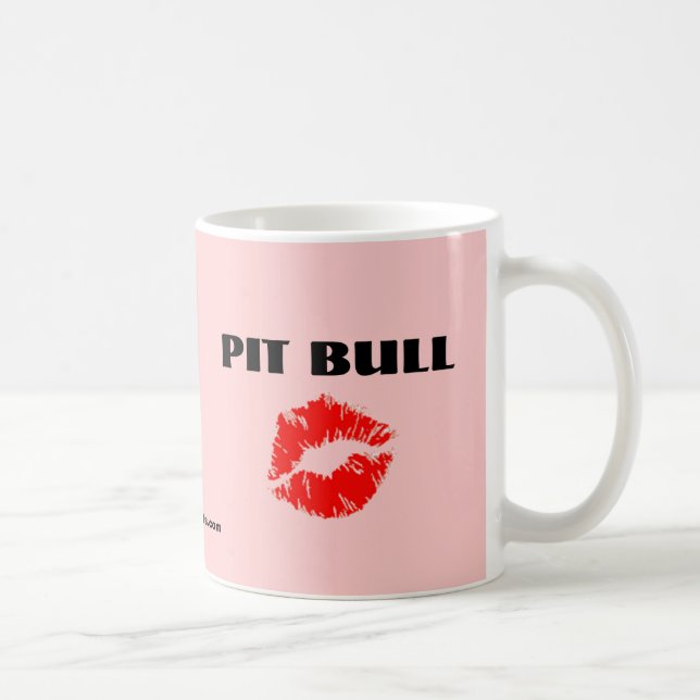 Pitbull mit Lippenstift - DIE VORLAGE Tasse (Rechts)