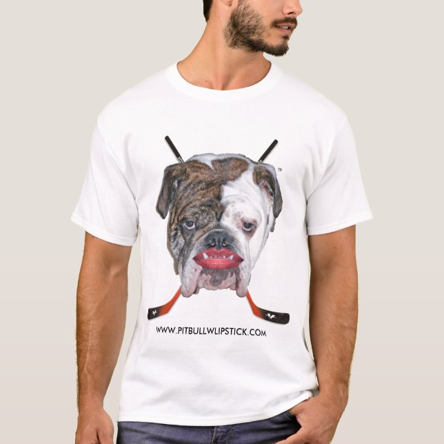 PITBULL MIT LIPPENSTIFT T-Shirt (Vorderseite)