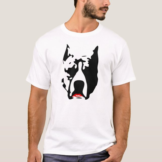 Pitbull mit Lippenstift T-Shirt (Vorderseite)