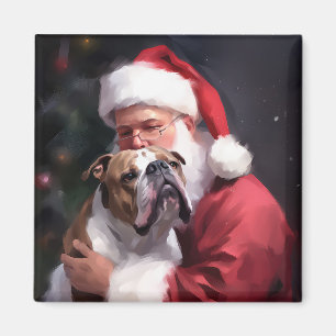 Pitbull mit Weihnachtsmann Festive Weihnachten Magnet
