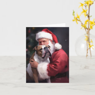 Pitbull mit Weihnachtsmann Festives Weihnachten Karte