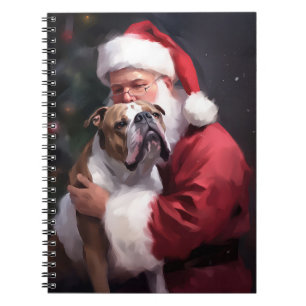 Pitbull mit Weihnachtsmann Festives Weihnachten Notizblock