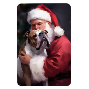 Pitbull mit Weihnachtsmann Weihnachten Magnet