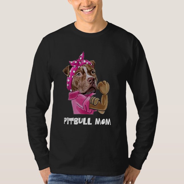 Pitbull Mom Ladies Dogs Tee (Vorderseite)
