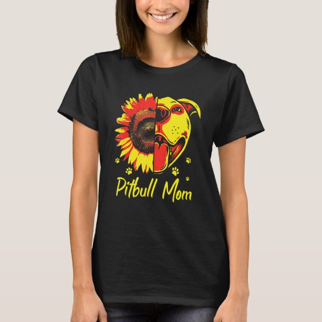 Pitbull Mom Terrier Pibble Dog  Owner Mommy T-Shirt (Vorderseite)
