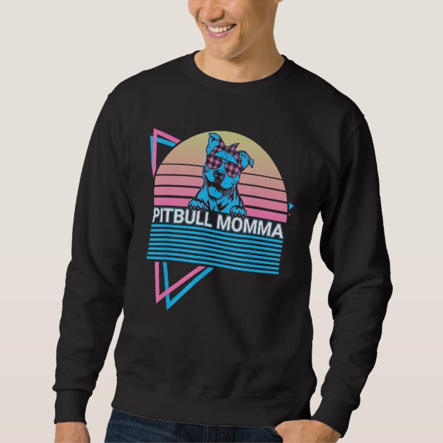 Pitbull Momma Pit Bull Retro Sweatshirt (Vorderseite)