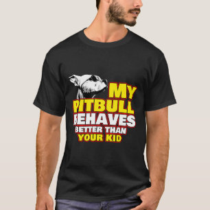 Pitbull-Mutter-Hund-Haustier-Aufkleber-Halsband-Sp T-Shirt