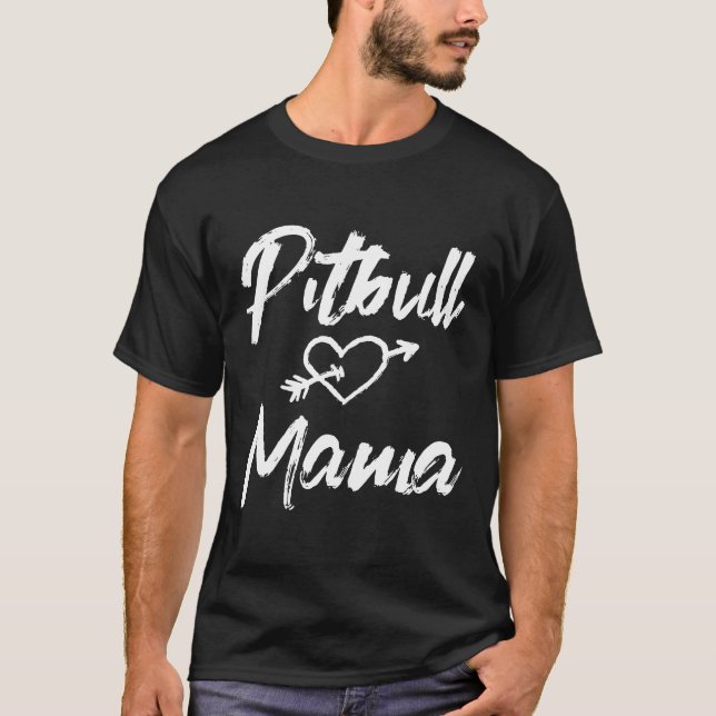 Pitbull-Mutter-Hundebesitzerin T-Shirt (Vorderseite)