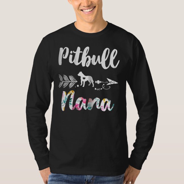 Pitbull Nana Pitbull Niedlich Womens Oma T-Shirts (Vorderseite)