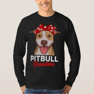 Pitbull Oma Pittie Mama Funny Women Pullove T-Shirt