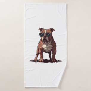 Pitbull Owner Geschenke Badehandtuch