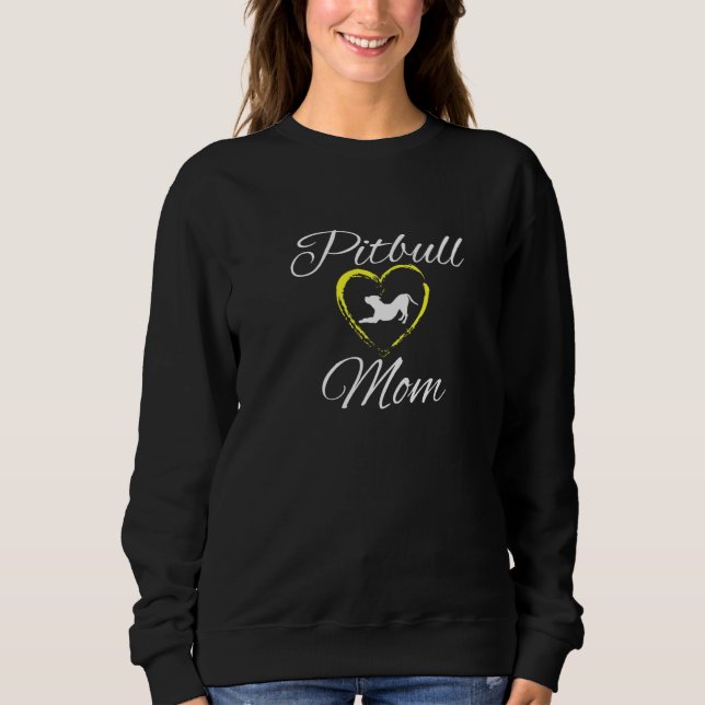 Pitbull Pibble Mama Hund  Pit Bull Mutter Liebe me Sweatshirt (Vorderseite)