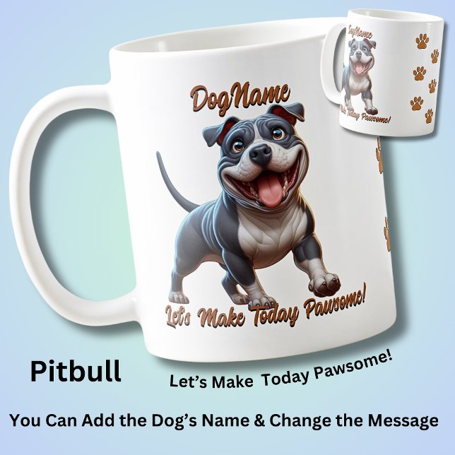Pitbull Pit Bull - Dog hinzufügen, Text ändern Kaffeetasse (Von Creator hochgeladen)
