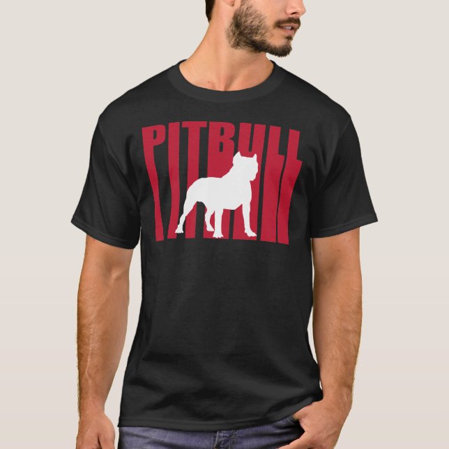 Pitbull Pit Bull Dog Red Stilisierte transparente  T-Shirt (Vorderseite)