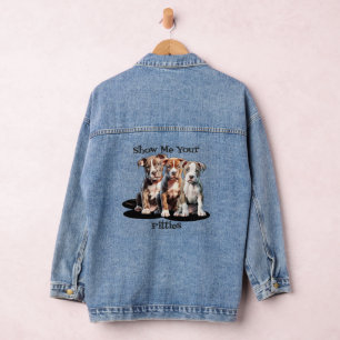 Pitbull Pit Bull Hunde Rasse Zeigen Sie mir Ihre F Jeansjacke