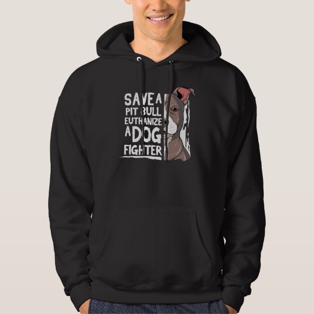 Pitbull Pit Bull Terrier Rette einen Pitbull Hoodie (Vorderseite)