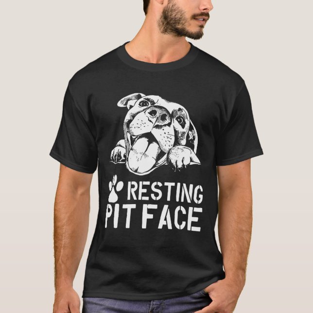 Pitbull Pit Face Rescue Pitbull Zeichnend T-Shirt (Vorderseite)